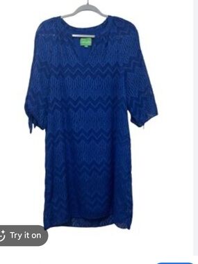 Pappagallo Blue Textured Kids Dress